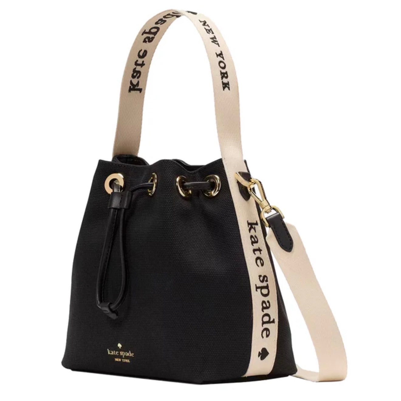 Kate Spade Kip Crossbody Canvas Bucket Crossbody Bag In Black. Nwt